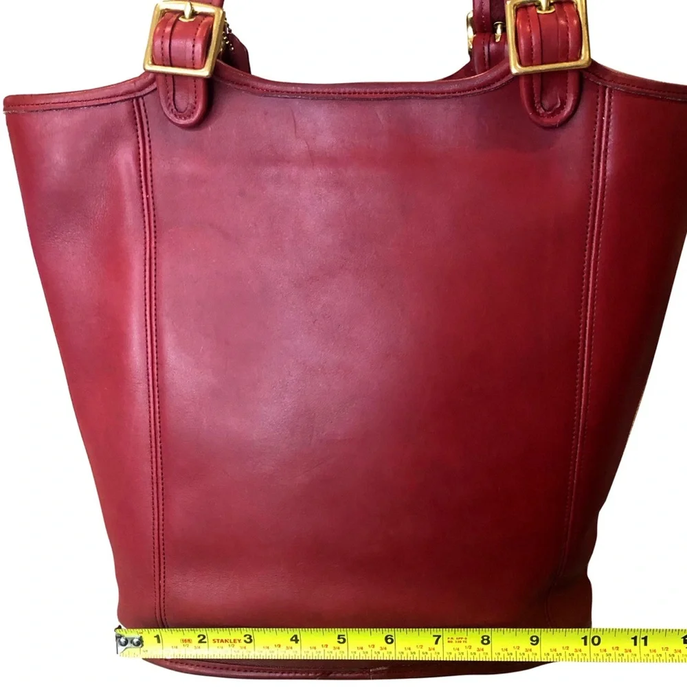 VINTAGE COACH Legacy Red Glove Tanned Leather Large Shopper Tote Bag 9090 COA